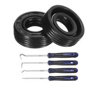 QUARKZMAN 2Pcs Retén De Aceite, 10x20x7mm TC Nitrilo Doble Labio Con Kit De Ganchos Y Resorte Para Eje De Cojinete Automotriz Mecánico, Negro