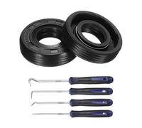 QUARKZMAN 2Pcs Retén De Aceite 12x26x7mm TC Nitrilo Doble Labio Con Kit De Ganchos Y Resorte Para Eje De Cojinete Automotriz Mecánico Negro