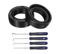 QUARKZMAN 2Pcs Retén De Aceite 14x22x7mm TC Caucho Nitrilo Doble Labio Cubierta Con Kit De Ganchos Y Resorte Para Eje De Cojinete Automotriz Mecánico Negro