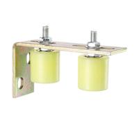 QUARKZMAN 2Pcs Rodillo Guía para Puerta Corredera, 1.7" Rodillos de Nylon Conjunto de Soporte y Bracket en Forma L, Rodillo Guía Universal con Rodamiento Bolas Sellado, Amarillo