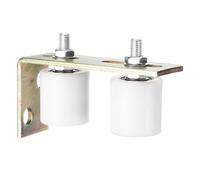 QUARKZMAN 2Pcs Rodillo Guía para Puerta Corredera, 2" Rodillos de Nylon Conjunto de Soporte y Bracket en Forma L, Rodillo Guía Universal con Rodamiento Bolas Sellado, Blanco