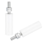 QUARKZMAN 2Pcs Rodillo Guía para Puerta Corredera, 3" Rodillos de Nylon Conjunto de Soporte para Puerta, Guía Universal para Puertas Corredizas, Blanco