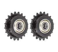 QUARKZMAN 2Pcs Rueda Dentada Loca De Cadena De Rodillos Ansi #35 Din(Iso)06C Con Agujero De 12Mm Paso De 3/8" 20 Dientes Endurecidos De 17 Tensor De Rueda Dentada (Tipo B)