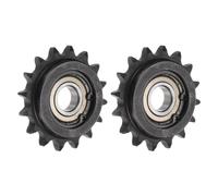 QUARKZMAN 2Pcs Rueda Dentada Loca DIN(ISO) 06B con Rodamiento de 12 mm de Diámetro Interior Paso de 3/8" Dientes Endurecidos de 16 Dientes Rodamiento de Inserción Único (Tipo B)