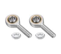QUARKZMAN 2pcs SA10T/K 10mm Cojinete de Extremo de Varilla con Rosca Macho M10x1.5, Extremos de Varilla Autolubricantes con Tuerca de Bloqueo