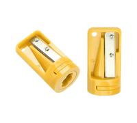 QUARKZMAN 2pcs Sacapuntas de Carpintero Amarillo Sacapunta Manual Portátil | Afilalápices Cortador de Lápices de Solo Agujero Simple, para Escuela Oficina Carpintería Viajes Manualidad
