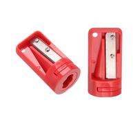 QUARKZMAN 2pcs Sacapuntas de Carpintero Rojo para Escuela Oficina | Sacapunta Manual Portátil Afilalápices Cortador de Lápices de Solo Agujero Simple, Carpintería Viajes Manualidad