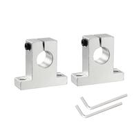 QUARKZMAN 2pcs Soporte de Eje de Riel Lineal de Aluminio SK16 para Eje de 16mm de Diámetro, Soporte de Montaje de Guías de Movimiento Lineal para Máquina CNC, Tono Plateado