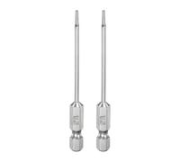 QUARKZMAN 2Pcs T6 Bit de Seguridad Torx 1/4" Vástago Hexagonal 3" Largo Acero S2 Magnético Resistente a Manipulaciones Puntas de Estrella Destornillador Torx con Agujero de Conductor