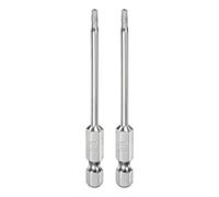 QUARKZMAN 2Pcs T9 Bit de Seguridad Torx 1/4" Vástago Hexagonal 3" Largo Acero S2 Magnético Resistentes a Manipulaciones Puntas de Estrella Destornillador Torx con Agujero de Conductor