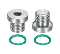 QUARKZMAN 2pcs Tapón Enchufe Tubería Con Cabeza Hexagonal Interna M14x1.5, Tapón Enchufe Roscado Acero Al Carbón Universal Con Anillo Tórico Verde Para Terminar Extremos Tubería