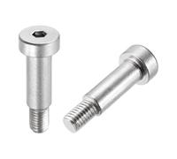 QUARKZMAN 2pcs Tornillo Hombro Acero Inoxidable 304 Diámetro Hombro 10mm Longitud Hombro 20mm Roscado M8x1.25 Tornillos Hombro Con Cabeza Hexagonal Para Industrias Maquinaria Moldeo