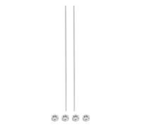 QUARKZMAN 2pcs Varilla Roscada M3 x 250mm, Perno Roscado a la Derecha Métrico Varillas Roscadas Completas de Acero Inoxidable con 4pcs Tuercas Hexagonales de 1.25mm Paso, Plateado