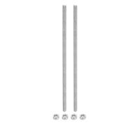 QUARKZMAN 2pcs Varilla Roscada M8 x 350mm, Perno Roscado a la Derecha Métrico Varillas Roscadas Completas de Acero Inoxidable con 4pcs Tuercas Hexagonales de 1.25mm Paso, Plateado
