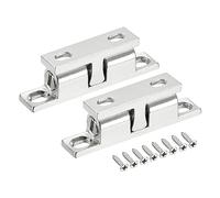 QUARKZMAN 2uds 1, 69" Doble Bola Tensión Rodillo Cierre Zinc Aleación Plata | Tensión Pestillo, para Gabinete Armario Muebles Puerta