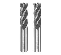 QUARKZMAN 2uds 16mm Corte Diámetro 16mm Vástago 4 Flautas Recto Vástago HSS-AL Extremo Molino Fresado Cortador