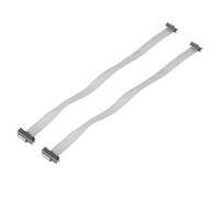 QUARKZMAN 2uds 2,54mm Paso IDC 10 a 16 Pasadores Doble Hembra Conector Base Placa Plana Cinta Cable Alambre 30cm 11.8" Gris