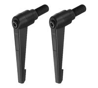 QUARKZMAN 2uds Ajustable Sujeción Palanca Manijas M16 x 32mm Macho Rosca Perno Perillas Giratorio Tornillo Bloqueo Rápida Liberación Trinquete Pulsador Botón Mango, Negro