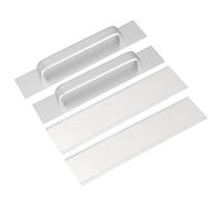 QUARKZMAN 2uds Autoadherentes Manijas, Blanco Aluminio Aleación Autoadhesivo Instantáneo Cajón Manijas Tiradores para Baño, Ropero, Armario, Tocador, Ventana (200mm/7,87" Longitud)