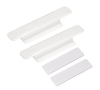 QUARKZMAN 2uds Autoadherentes Manijas, Blanco Plástico Autoadhesivo Instantáneo Cajón Manijas Tiradores para Baño, Ropero, Armario, Tocador, Ventana (110mm/4,33" Longitud)