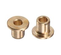 QUARKZMAN 2uds Brida Cojinete Manguito 6mm Interior Diámetro 10mm OD 12mm Longitud 2mm Brida Grosor Bronce Buje Autolubricantes Bujes Manguito para Industriales Equipos