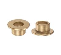 QUARKZMAN 2uds Brida Rodamiento Manguito 10mm Diámetro 14mm OD 10mm Longitud 2mm Brida Grosor Bronce Buje Auto-Lubricantes Bujes Manguito para Industriales Equipos