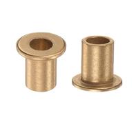 QUARKZMAN 2uds Brida Rodamiento Manguito 10mm Diámetro 14mm OD 20mm Longitud 2mm Brida Grosor Bronce Buje Auto-Lubricantes Bujes Manguito para Industriales Equipos