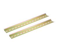 QUARKZMAN 2uds DIN Raíl Ranurado Hierro Montaje Guía 500mm Largo 35mm Ancho 7.5mm Alto Bronce Tono