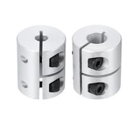 QUARKZMAN 2uds Eje Acoplamiento 6,35mm a 10mm Aluminio Simple Dividido Sujeción Acoplamiento Rígido Paso a Paso Motor Rueda Acoplador Conjunto Conector para DIY Modelo 3D Impresora