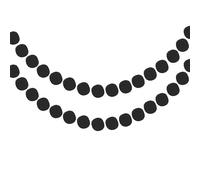 QUARKZMAN 2uds Fieltro Bola Guirnalda Negro Pompones Guirnalda Bolas 7.55 Pies Largo 20 Bolas Fiesta Bandera Decoración para Navidad Cumpleaños Fiesta Decoración