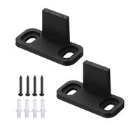 QUARKZMAN 2uds Granero Puerta Suelo Guía, POM Universal Corredera Granero Puerta Herraje, Plano Inferior Pista Guía Oscilación Tapón para Derivación Armario Bolsillo Puertas, Negro