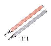 QUARKZMAN 2uds Ópticos Bolígrafos para Táctiles Pantallas Magnético 4 Fino Punto Disco Universal Capacitivo Boligrafo Sensibilidad para Todas Capacitivas Táctil Pantalla, Plata/Oro