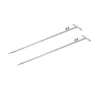 QUARKZMAN 2uds Tierra Puesta Varilla Caliente Galvanizada Tierra Puesta Pasador 2.6 Pies T-Forma Soldadura Placa Doble Orificio Estaca para Antena Satélite Parabólica Antena