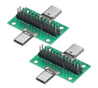 QUARKZMAN 2uds Tipo-C Macho a Hembra USB 3.1 Prueba PCB Placa Adaptador Doble -Lado Zócalo con Pasador Encabezado Conector para Datos Cable Adaptadores