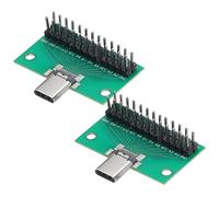 QUARKZMAN 2uds Tipo-C Macho USB 3.1 26 Pasadores Prueba PCB Placa Adaptador Doble-Lado Zócalo con Pasador Encabezado Conector para Datos Cable Adaptadores