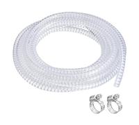 QUARKZMAN 3/8" ID x 25 Pies PVC Tubo Acero Alambre Reforzado Tubo Flexible Vinilo Manguera Tubería Transparente Succión Productos químicos Resistente Grueso Tubo