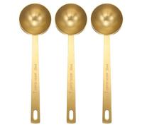 QUARKZMAN 3 Cucharillas Medidoras Individuales De 2 Cucharadas (6 Cucharaditas, 30ml) Cucharilla/Cucharada Tazón Pequeño Cuadrado Individual De Acero Inoxidable 304 Cuchara, Dorado