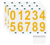 QUARKZMAN 3 Hojas/30 Pcs Números Reflectantes Para Buzón Exterior, 2 Pulgadas 0-9 Calcomanías De Números Autoadhesivas De Vinilo Calcomanía Impermeable Para Casa Con Raspador, Oro