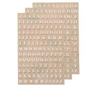 QUARKZMAN 3 Hojas de Pegatinas de Letras en Miniatura de 3mm/0.12 pulgadas, Pegatinas de Aleación 3D Autoadhesivas en Mayúsculas A-Z para Manualidades, Decoraciones, Color Oro Rosa