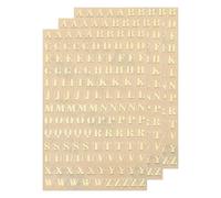 QUARKZMAN 3 Hojas de Pegatinas de Letras en Miniatura de 3mm/0.12 pulgadas, Pegatinas de Aleación 3D Autoadhesivas en Mayúsculas A-Z para Manualidades, Scrapbooking, Decoraciones, Dorado