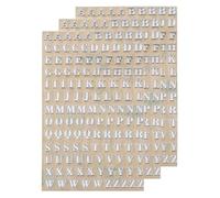 QUARKZMAN 3 Hojas de Pegatinas de Letras en Miniatura de 3mm/0.12 pulgadas, Pegatinas de Aleación 3D Autoadhesivas en Mayúsculas A-Z para Manualidades,Scrapbooking, Decoraciones, Color Plata