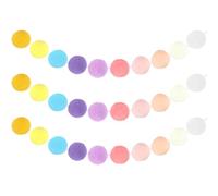 QUARKZMAN 3 Juegos Guirnalda Bolas Fieltro, 8 Pies 30 Bolas Guirnalda Pompones Arcoíris Hecha A Mano para Decoración Habitaciones En Navidad n Fiestas (Azul,Rosa,Morado,Blanco,Amarillo)