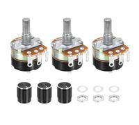 QUARKZMAN 3 Pack WH138 Potenciómetro 50K Ohm Resistencia Variable De Una Junta 3 Terminales Lineal Con Tapa De Perilla Para Control De Volumen De Audio