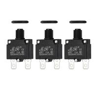 QUARKZMAN 3 Pcs Disyuntor Térmico De 10Amp, 125/250V AC 32V DC Interruptor De Protección Contra Sobrecarga De Circuito Con Reinicio Manual De Botón, Negro