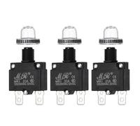 QUARKZMAN 3 Pcs Interruptor Térmico De Botón 20Amp, 125/250V AC 32V DC Protector De Sobrecarga Térmico Con Reinicio Manual Y Tapas De Botón Impermeables