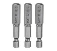 QUARKZMAN 3 Pcs Llave de Vaso Hexagonal H8.0 de 8 mm Puntas Planas Métricas de 1/4" Hexagonal de 50 mm (2") de Largo Destornillador Magnético para Tornillos Industrial Power Bits