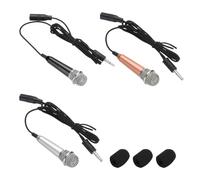 QUARKZMAN 3 Pcs Micrófono Mini, Micrófono Pequeño Micrófono Para Teléfono Con Cubierta De Espuma Para Grabar Voz En Teléfono, Negro/Dorado/Plateado