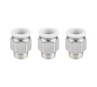QUARKZMAN 3 Pcs Racor Neumáo, PC14-03 14mm Tubo OD x 3/8 Inch PT Racor De Conexión Rápida Para Tubos Neumáos, Racor Recto Para Impresora 3D, Blanco