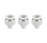 QUARKZMAN 3 Pcs Racor Neumáo, PC16-02 16mm Diámetro Exterior Del Tubo X 1/4 Pulgada PT Racor De Tubo Neumáo De Conexión Por Presión, Racor Recto Para Impresora 3D, Blanco