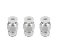 QUARKZMAN 3 Pcs Racores Neumáos, PC4-01 Tubo De 4mm DE X 1/8 Pulgada PT Racores Neumáos De Conexión Rápida, Raco Recto Para Impresoras 3D, Blanco